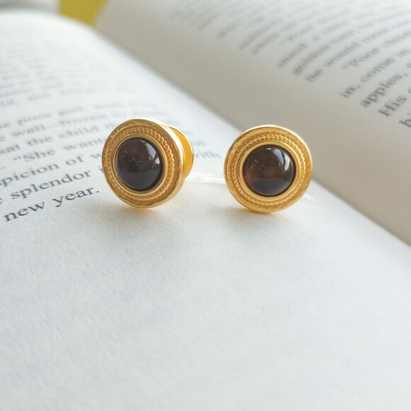 NEW Julie Vos Madison Gold Acetate Stud Earrings - Picture 1 of 4